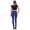 Treggings Jeggings Hüfthose Stretch Slimfit mit Taschen Hose; Blau S