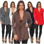 Sweats Umhang Cardigan Poncho mit Binde-Gürtel;