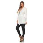 Sweats Umhang Cardigan Poncho mit Binde-Gürtel;