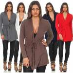 Sweats Umhang Cardigan Poncho mit Binde-Gürtel;