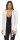 Sweats Umhang Cardigan Poncho mit Binde-Gürtel; Ecru S/M