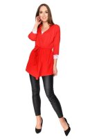 Damen Cardigan Jacke 3/4 Arm Tüll; Rot S/M