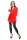 Damen Cardigan Jacke 3/4 Arm Tüll; Rot S/M