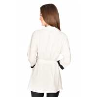 Damen Cardigan Jacke 3/4 Arm Tüll; Ecru S/M