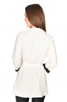 Damen Cardigan Jacke 3/4 Arm Tüll; Ecru 2XL/3XL