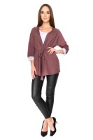 Damen Cardigan Jacke 3/4 Arm Tüll; Cappuccino 2XL/3XL