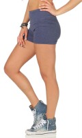 Leggings Shorts Kurz in 19 Farben Baumwolle; Jeansblau 4XL/48