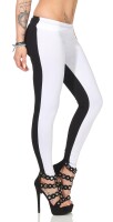 Leggings 2 farbig Baumwolle; Weiß/Schwarz S/36