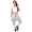 Damen Aladin Jogginhose 3/4 Capri Sport-Hose Baumwolle ; Grau-Weiß M/38