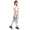 Damen Aladin Jogginhose 3/4 Capri Sport-Hose Baumwolle ; Grau-Weiß M/38