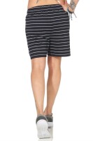 Damen Sommer Freizeit Shorts kurze Hose Hotpants locker; Dunkelblau-Weiß XL