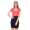 Damen Minikleid mit Raffung zweifarbig; Koralle/Schwarz L/XL