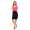 Damen Minikleid mit Raffung zweifarbig; Koralle/Schwarz L/XL
