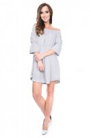 Damen Minikleid Longshirt mit Rüschen Baumwolle Gr. S M L XL 2XL 3XL, 9042
