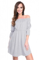 Damen Minikleid Longshirt mit Rüschen Baumwolle;...
