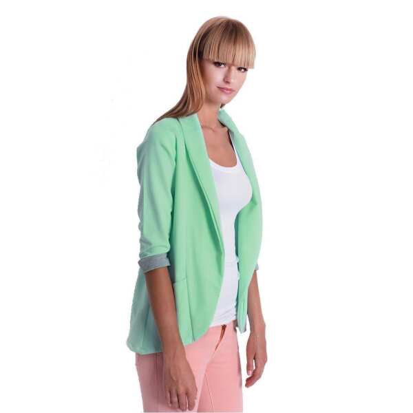 Damen Blazer Kurzjacke Jacke; Mintgrün L/XL