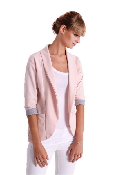 Damen Blazer Kurzjacke Jacke; Puderrosa S/M