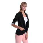 Damen Blazer Kurzjacke Jacke; Schwarz 2XL/3XL