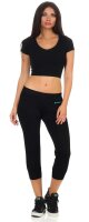 Damen Jogginhose 3/4 Sport-Hose Baumwolle mit Tasche;