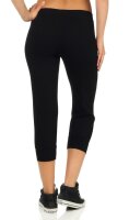 Damen Jogginhose 3/4 Sport-Hose Baumwolle mit Tasche; Schwarz S