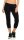 Damen Jogginhose 3/4 Sport-Hose Baumwolle mit Tasche; Schwarz S