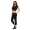 Damen Jogginhose 3/4 Sport-Hose Baumwolle mit Tasche; Schwarz XXL