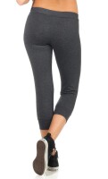 Damen Jogginhose 3/4 Sport-Hose Baumwolle mit Tasche; Dunkelgrau XXL