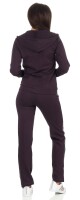 Damen Jogginganzug Anzug mit Reißverschluss; Aubergine-Weiß S