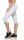 Damen Jogginhose 3/4 Sport-Hose Baumwolle;  Grau-Meliert S