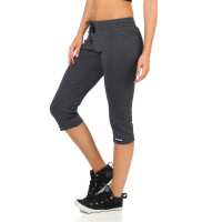 Damen Jogginhose 3/4 Sport-Hose Baumwolle;  Grafit S