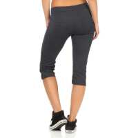 Damen Jogginhose 3/4 Sport-Hose Baumwolle;  Grafit XL