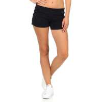 Damen Sport Shorts Hotpants kurz; Schwarz XL