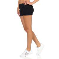 Damen Sport Shorts Hotpants kurz; Schwarz XL