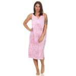 Damen Nachthemd Sleepshirt Nachtwäsche ohne Ärmel;