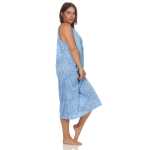 Damen Nachthemd Sleepshirt Nachtwäsche ohne Ärmel; Blau 2XL