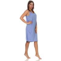 Damen Nachthemd Sleepshirt Nachtwäsche Sommer ohne Ärmel; Blau L