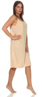 Damen Nachthemd Sleepshirt Nachtwäsche Sommer ohne Ärmel; Beige XL