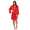 Damen Morgenmantel kurzer Kimono in Satin-Optik Spitze; Rot L