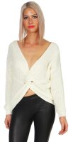 Damen V-Ausschnitt Pullover Strickpullover; S/M;...