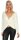 Damen V-Ausschnitt Pullover Strickpullover; S/M;  Ecru/Silber/Onesize