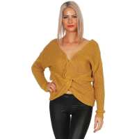 Damen V-Ausschnitt Pullover Strickpullover; S/M;...
