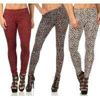 Damen Leggings Leo Zebra Print Stretch Slim Fit, S-XL