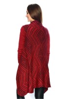 Strickjacke Sweats Poncho Umhang Cardigan Jacke; Bordo/S/M