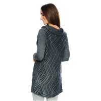 Strickjacke Sweats Poncho Umhang Cardigan Jacke; Grafit/S/M