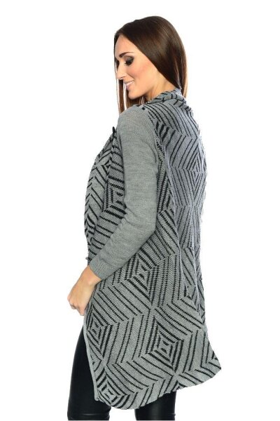 Strickjacke Sweats Poncho Umhang Cardigan Jacke; Grau/S/M