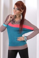 Damen Longshirt Tunika feinstrick Pullover; S/M;