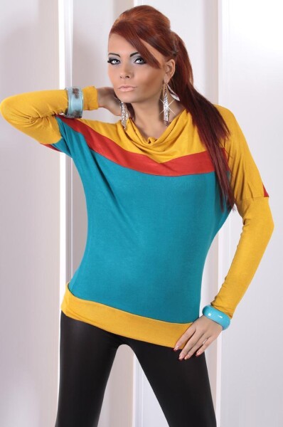 Damen Longshirt Tunika feinstrick Pullover; S/M; Grün
