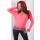 Damen Longshirt Tunika feinstrick Pulli Bluse; Gr. S/M; Koralle