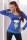 Shirt mit Mädchen Motiv Tunika Top Mode Gr. 36 38 S M 5840 Blau