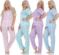 Damen Pyjama Hose + Shirt Schlafanzug Pyjama-Set; M L XL 2XL